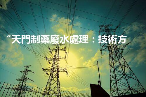 “天門制藥廢水處理：技術方案與案例分享”