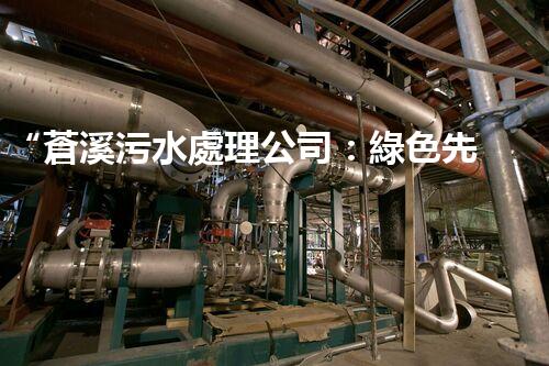“蒼溪污水處理公司：綠色先鋒，守護(hù)碧水藍(lán)天”