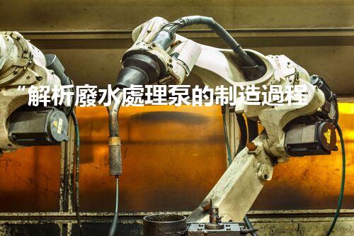 “解析廢水處理泵的制造過程及技術”