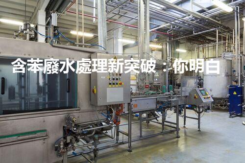 含苯廢水處理新突破：你明白嗎？