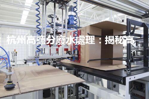杭州高鹽分廢水處理：揭秘高鹽廢水的“降龍十八掌”！